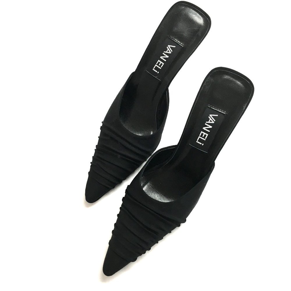 Vaneli Black Fabric Pointed Toe Mule NWOT